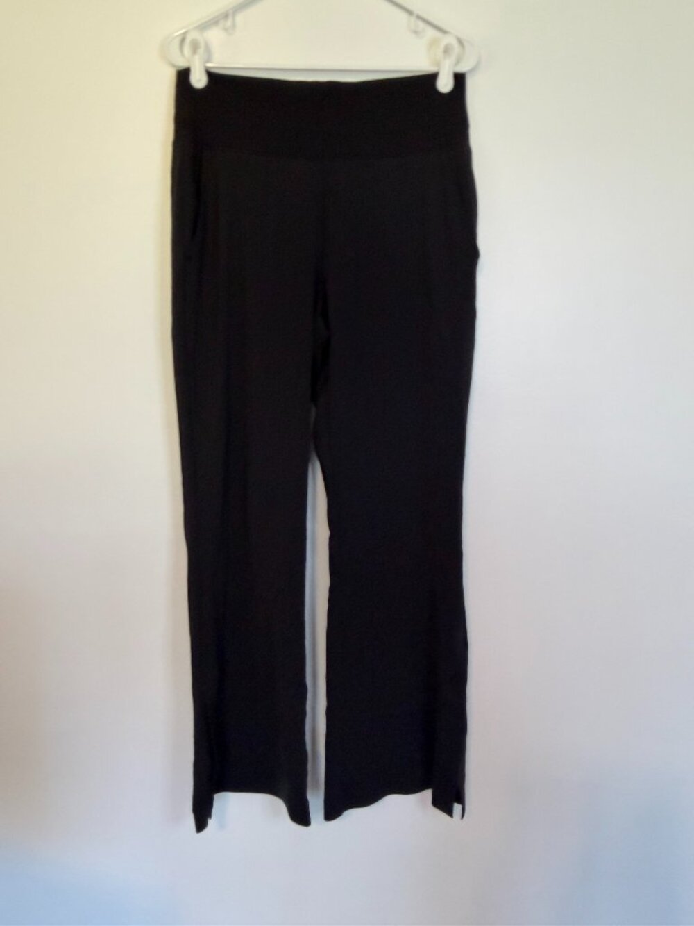 Athleta Solid Black Wide Leg Athletic High Rise Workout Pants